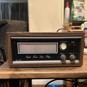 Black and Brown 8-Track Stereo Player